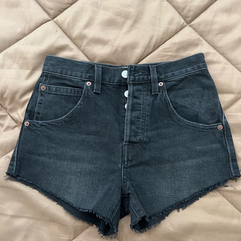 FREE PEOPLE Black Denim Women's Shorts